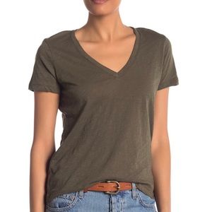 Madewell Olive Green Vneck Tshirt